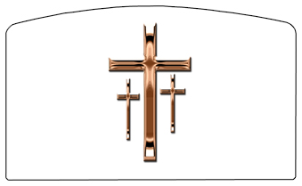 DACRO-517-BZ-WT Bronze 3 Crosses White